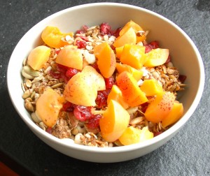 granola apricots on granola