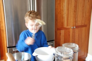 wielding the masher a potato masher makes quick work of soft bananas